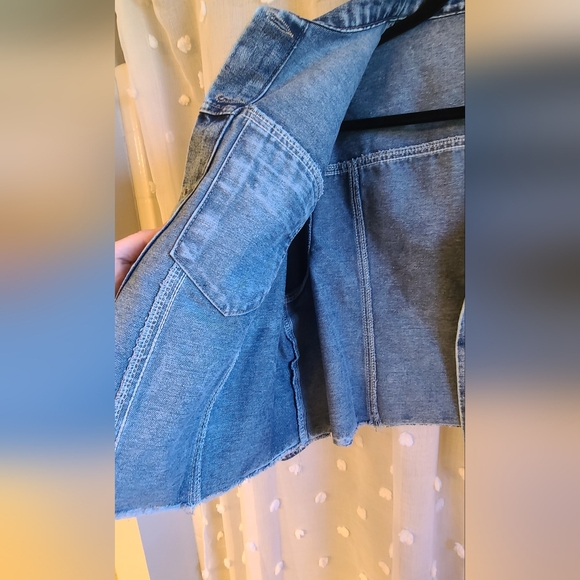 EUC Puff sleeve denim crop jean jacket 3XL - Picture 7 of 10